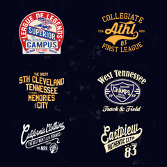 varsity and college typography for print