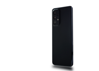 black phone isolated on transparent background