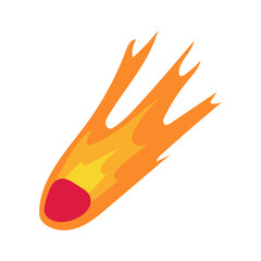 Shooting star, Comet, Asteroid. Space object. Exploration of open space. Vector illustration in cartoon style.
