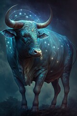 Bull taurus abstract art 
