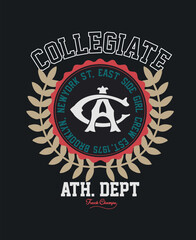 varsity and college typography for print