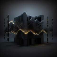 Dark sound auidio waveform abstract art