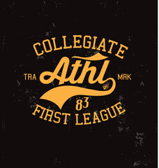college and varsity typography for print