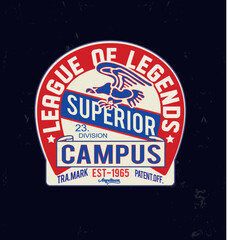 college and varsity typography for print