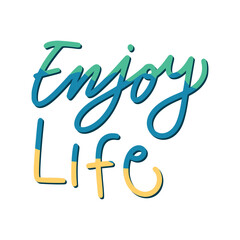Enjoy Life Sticker. Motivation Word Lettering Stickers