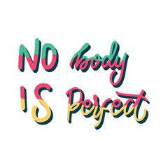 Nobody Is Perfect Sticker. Motivation Word Lettering Stickers