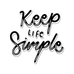 Keep Life Simple Sticker. Motivation Word Lettering Stickers