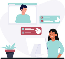 Online Work And Collaboration Illustration Pack