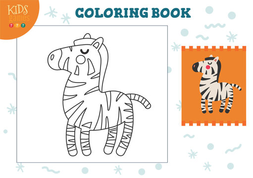 Coloring book vector illustration. Mini game for preschool and school kids