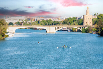 the Torre del Oro and the Guadalquivir river in Seville