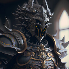 Ai generated art generative ai heavy armor demon armor knight armor, dark lord armor, darkest lord knight armor, knight warrior, warrior armor
