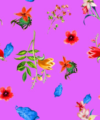 Fototapeta premium seamless abstract pattern. Textile pattern, flower print pattern for textile design and fabrics. Digital Paper, Digital Patterns, Backgrounds, Graphics pattern 