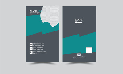 Professional vector design modern business card with company logo. Visiting card for business and personal use.