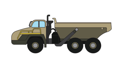 Vector illustration color children articulated dump truck construction machine clipart