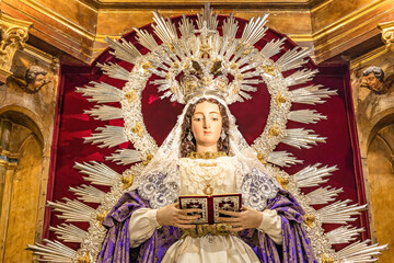 Maria Santisima de la O Coronada inside of church of Holy Mary of the Crowned O, of La Hermandad de...