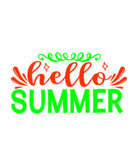Naklejka premium Hello Summer SVG Cut File