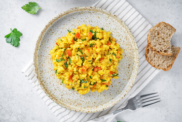 Millet sambar rice in a bowl