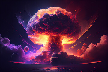 Nuclear explosion in space ultra realistic.