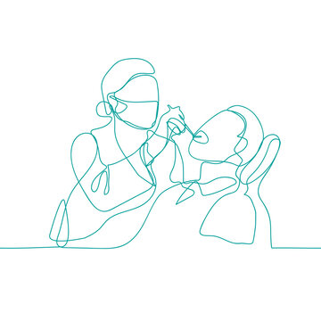 teal line dentist patient dental checkup clip art preview