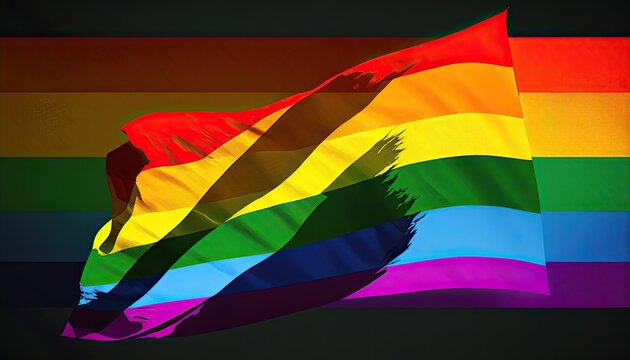 Gay Pride Flag to use as backdrop. Colorful background. Generative AI