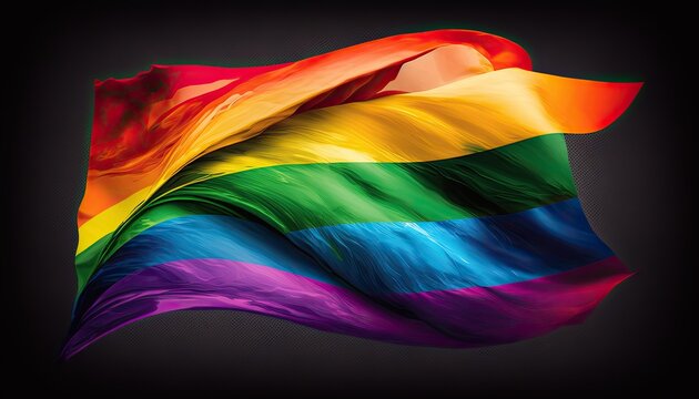 Gay Pride Flag to use as backdrop. Colorful background. Generative AI