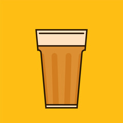 Indian hot drink vector. Indian chai icon. Chai is Indian drink. 