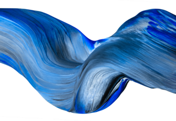 Blue Abstract Paint Stroke Fluid Liquid isolate