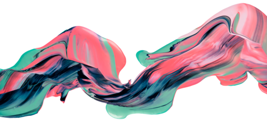 Pink Green Abstract Paint Stroke Fluid Liquid isolate Neon 