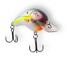 Large artificial fishing lure with shadow behind