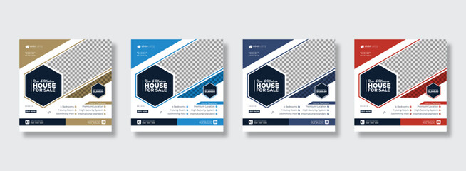 Real estate house property social media post or carousel design template © DexignBuzz