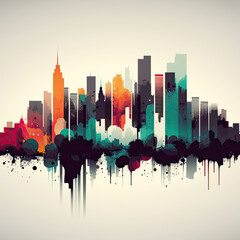 Fototapeta premium urban city skyline