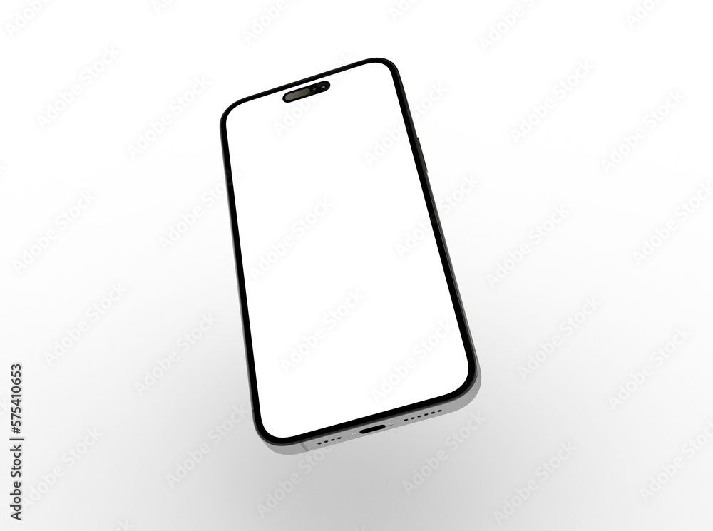 Poster mockup - smartphone with blank screen in 3d