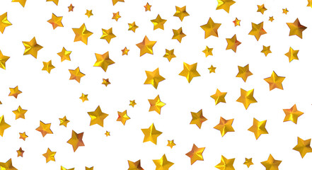 XMAS Stars - Holiday golden decoration, glitter frame isolated -