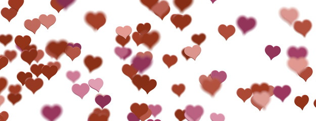 hearts isolated on transparent background. Valentine’s day design.