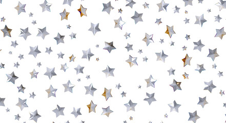 XMAS Stars - Holiday golden decoration, glitter frame isolated -