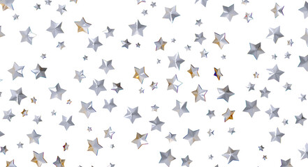 XMAS Stars - Holiday golden decoration, glitter frame isolated -