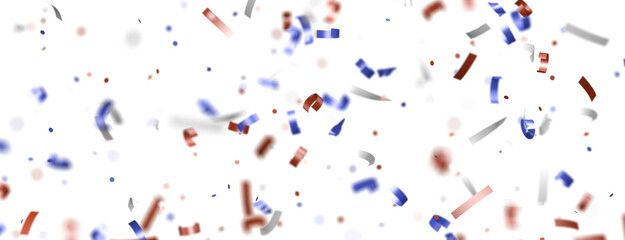 Confetti - White banner with colorful Confetti.