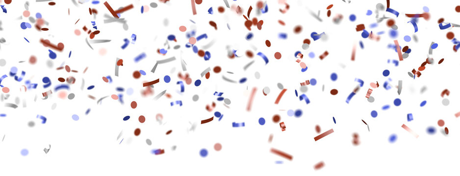 confetti - Independence day USA banner mockup with confetti confetti in American national colors.