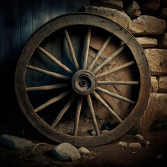 old wooden wheel