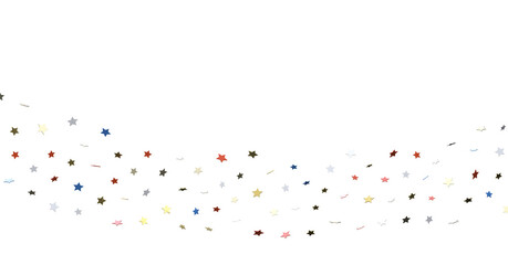 Stars - Red white blue shiny confetti stars on white background, isolate, tricolor concept,