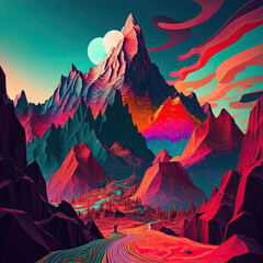 landscape with mountains