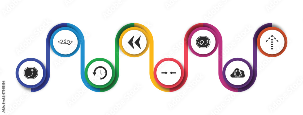 Poster user interface filled icons with infographic template. glyph icons such as arrow with scribble, arro