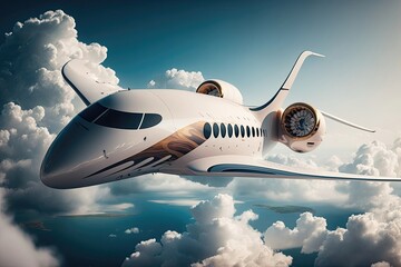 Fototapeta premium Luxurius private jet. Generative AI
