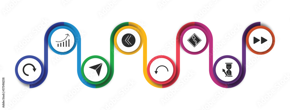 Poster user interface filled icons with infographic template. glyph icons such as arrow heading up, double 