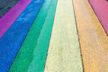 Rainbow pathway street in Reykjavik