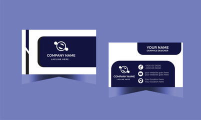 Smart and elegant business card design.blue and white color card.