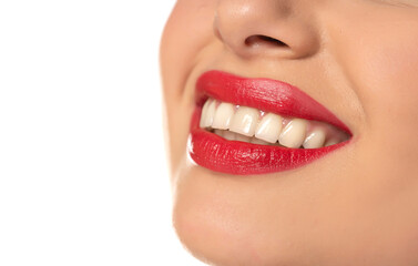 Fototapeta premium Fresh smile of woman with healthy teeth