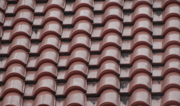 .shingles of a pitched roof.