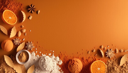 Oriental Spices Background Generative AI