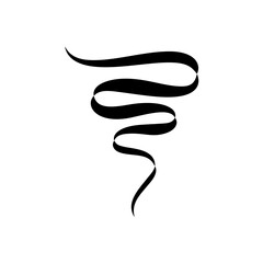 Round Asymmetrical Decorative Element - Lace Mandala in Zentangle Style on White Background